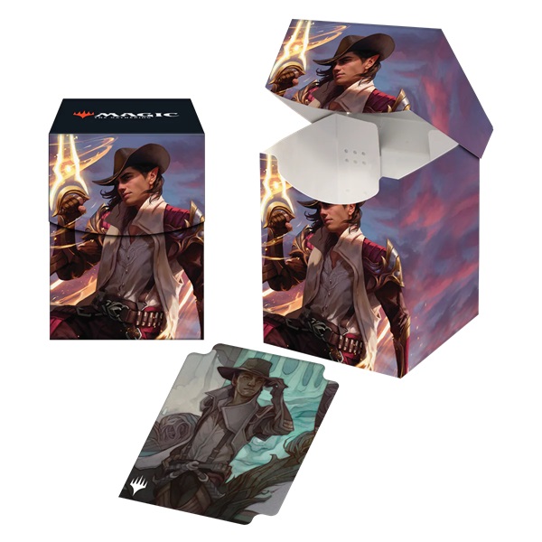 Deck Box 100+ - Magic - Outlaws of Thunder Junction: Key Art 3 - Kellan, The Kid - Ultra Pro #38366