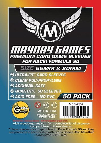 Mayday Games - "Race!" Card Sleeves (Premium) - 55x80mm - 50 Lommer - #MAY7137