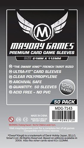 Mayday Games - "Dwarf King" French Tarot Card Sleeves (Premium) - 61x112mm - 50 Lommer - #MAY7143