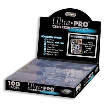 Ultra Pro Mappelommer til Ringbind/11 Huller (Platinum) - Plads til 9 kort på hver side. 100 stk. #209D-1E/ULT83423 *Ekstra høj kvalitet!*