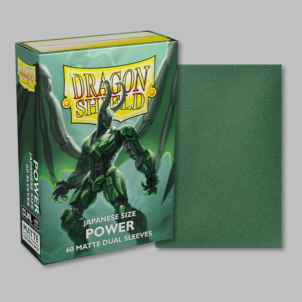 Dragon Shield Small/Japanese Size Deck Protectors - Matte Dual: Power (Metallic Green/Grøn) - 60 lommer - Dragonshield (Yugioh) - Sleeves #AT-15163