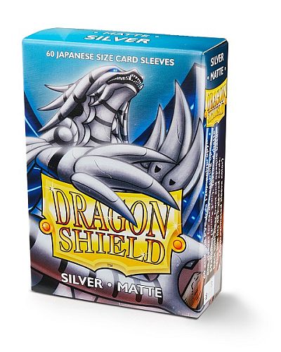 Dragon Shield Small/Japanese Size Deck Protectors - Matte: Silver (Sølv) - 60 lommer - Dragonshield (Yugioh) - Sleeves #AT-11108