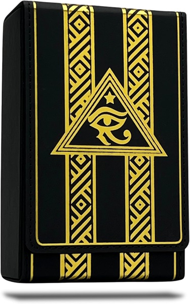 Tarot Deck Case (Deck Box) 80+: Wadjet/Eye of Horus - Black with Yellow (Sort med Gul)