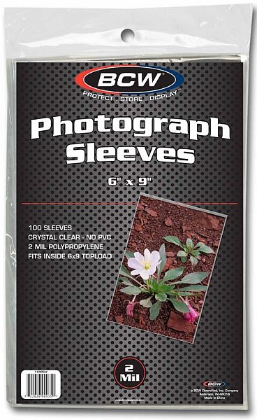 BCW Photo Sleeves 6x9 100 stk.