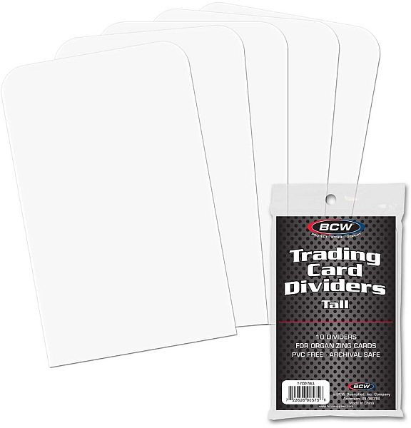 Card Dividers Tall (10 stk) - Kortopdelere til Toploaders & større samlinger! BCW #1-TCD-TALL