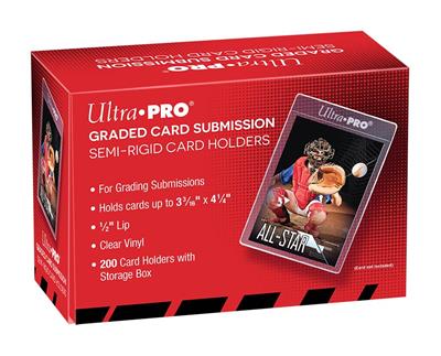 Ultra Pro Semi-Rigid Card Holders: 1/2" Lip Tall - Box (200 stk.) - Plastik Deck Protector til kort i lommer (Grading) - Sleeves