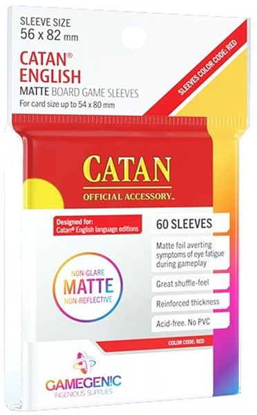 Gamegenic - Matte Boardgame Sleeves: Catan-Sized - 56 x 82 mm - Clear (Transparent) (60 Kortlommer)