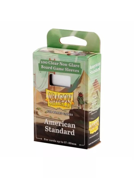 Dragon Shield Deck Protectors - Clear Non-Glare Board Game Sleeves: American Standard - 100 lommer - Dragonshield - Sleeves #AT-60203