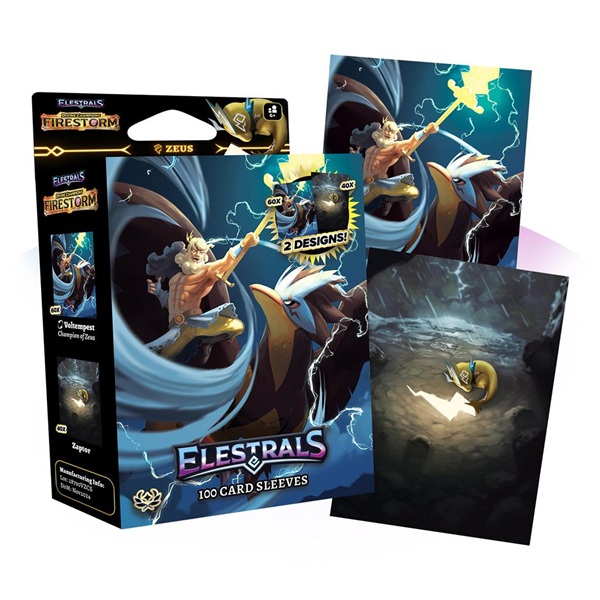 100 Lommer! Elestrals TCG: Firestorm: Voltempest Champion of Zeus - Deck Protector Sleeves #FSCS04