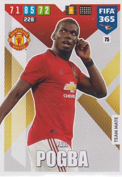 Adrenalyn XL FIFA 365 2020 - 075 Paul Pogba - Manchester United