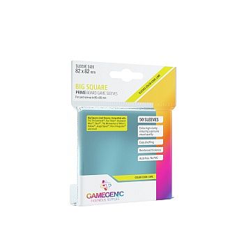 Gamegenic - Prime Boardgame Sleeves: Big Square-Sized - 82 x 82 mm - Clear (Transparent) (50 Kortlommer)