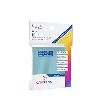 Gamegenic - Prime Boardgame Sleeves: Mini Square-Sized - 53 x 53 mm - Clear (Transparent) (50 Kortlommer)