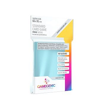 Gamegenic - Prime Standard Card Game Sleeves: 66x91mm - Clear (Transparent/Gennemsigtig) (50 Kortlommer)