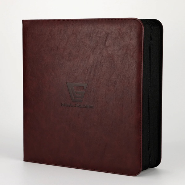 Mappe - Gemloader - Premium 4-Pocket Graded Card Ring Binder (Ringbind): Rich Auburn (Holder 28 kort i slabs)