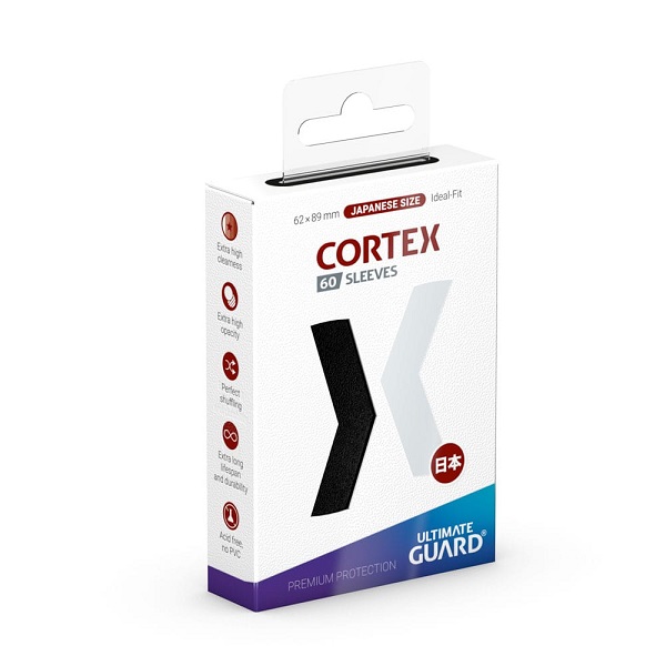 Ultimate Guard - Cortex Sleeves (Kortlommer) - Japanese Size (Yugioh-størrelse) Black (Sort) (60 Sleeves)