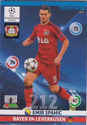 2014-15 Adrenalyn Champions League UPDATE #UE033 Emir Spahic