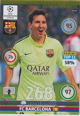 2014-15 Adrenalyn Champions League UPDATE #UE118 Lionel Messi