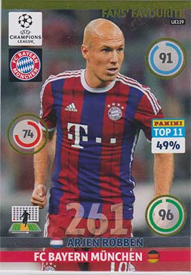 2014-15 Adrenalyn Champions League UPDATE #UE119 Arjen Robben