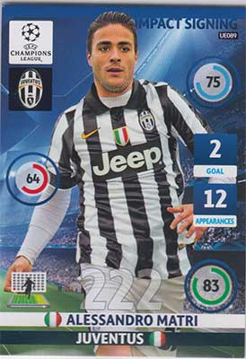 2014-15 Adrenalyn Champions League UPDATE #UE089 Alessandro Matri