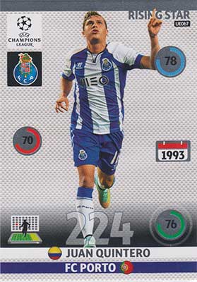2014-15 Adrenalyn Champions League UPDATE #UE067 Juan Quintero