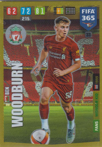 Adrenalyn XL FIFA 365 2020 - 033 Ben Woodburn - Liverpool