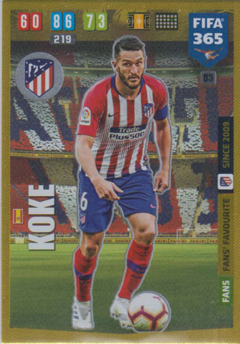 Adrenalyn XL FIFA 365 2020 - 083 Koke - Club Atlético de Madrid