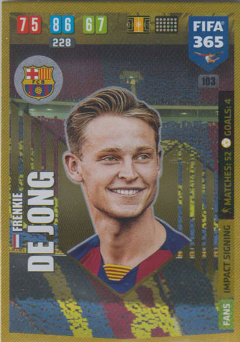 Adrenalyn XL FIFA 365 2020 - 103 Frenkie de Jong - FC Barcelona