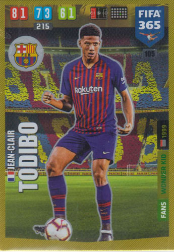 Adrenalyn XL FIFA 365 2020 - 105 Jean-Clair Todibo - FC Barcelona