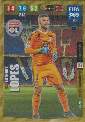 Adrenalyn XL FIFA 365 2020 - 137 Anthony Lopes - Olympique Lyonnais