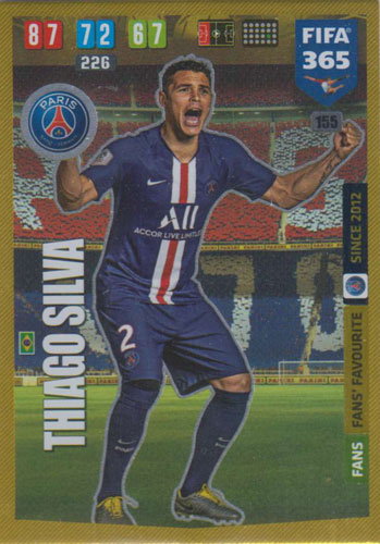 Adrenalyn XL FIFA 365 2020 - 155 Thiago Silva - Paris Saint-Germain
