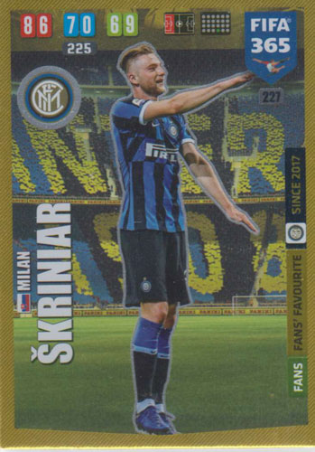 Adrenalyn XL FIFA 365 2020 - 227 Milan Škriniar - FC Internazionale Milano