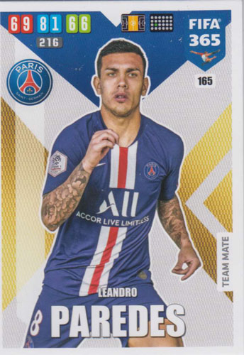 Adrenalyn XL FIFA 365 2020 - 165 Leandro Paredes - Paris Saint-Germain