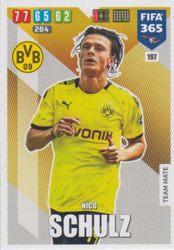 Adrenalyn XL FIFA 365 2020 - 197 Nico Schulz - Borussia Dortmund