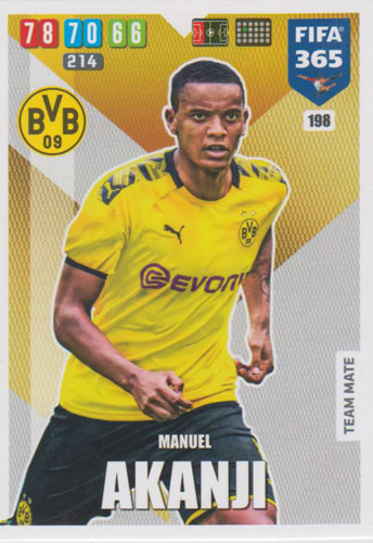 Adrenalyn XL FIFA 365 2020 - 198 Manuel Akanji - Borussia Dortmund
