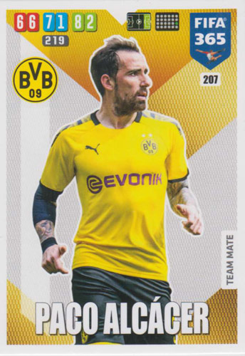 Adrenalyn XL FIFA 365 2020 - 207 Paco Alcácer - Borussia Dortmund