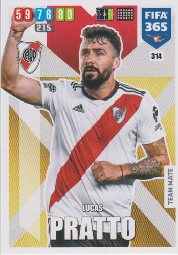 Adrenalyn XL FIFA 365 2020 - 314 Lucas Pratto - CA River Plate