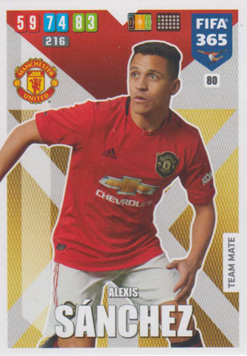 Adrenalyn XL FIFA 365 2020 - 080 Alexis Sánchez - Manchester United