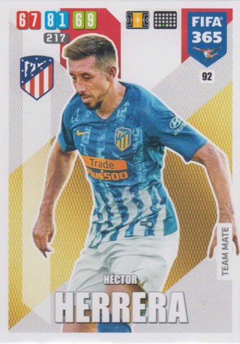 Adrenalyn XL FIFA 365 2020 - 092 Hector Herrera - Club Atlético de Madrid