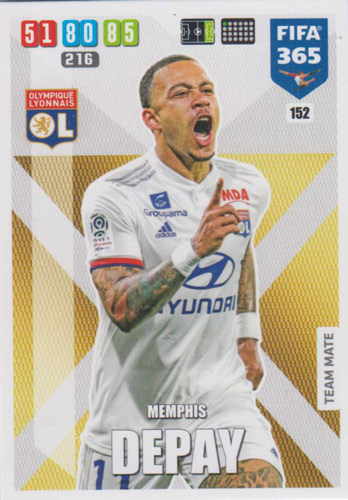 Adrenalyn XL FIFA 365 2020 - 152 Menphis Depay - Olympique Lyonnais