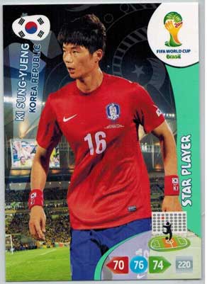 2014 Adrenalyn World Cup #238 Ki Sung-Yueng