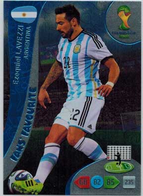 2014 Adrenalyn World Cup #325 Ezequiel Lavezzi
