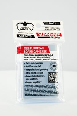 Ultimate Guard Supreme sleeves (Brætspils Lommer) for Board Game Cards Mini European (50 Lommer) 46x71