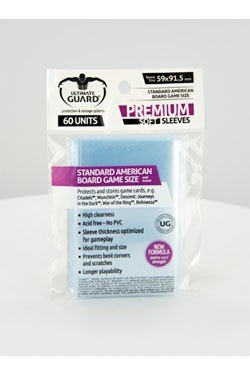 Ultimate Guard Premium Soft Sleeves (Brætspils Lommer) for Board Game Cards Standard American (60 Lommer) 59x91.5mm