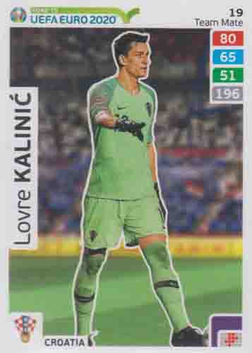Adrenalyn XL Road to UEFA EURO 2020 #019 Lovre Kalinić (Croatia)