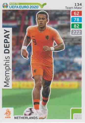 Adrenalyn XL Road to UEFA EURO 2020 #134 Memphis Depay (Netherlands)