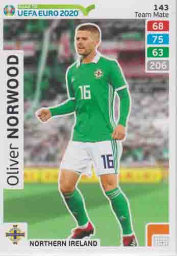 Adrenalyn XL Road to UEFA EURO 2020 #143 Oliver Norwood (Northern Ireland)