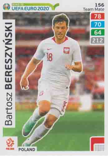 Adrenalyn XL Road to UEFA EURO 2020 #156 Bartosz Bereszyński (Poland)