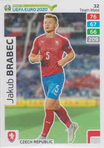 Adrenalyn XL Road to UEFA EURO 2020 #032 Jakub Brabec (Czech Republic)