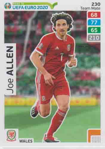 Adrenalyn XL Road to UEFA EURO 2020 #230 Joe Allen (Wales)