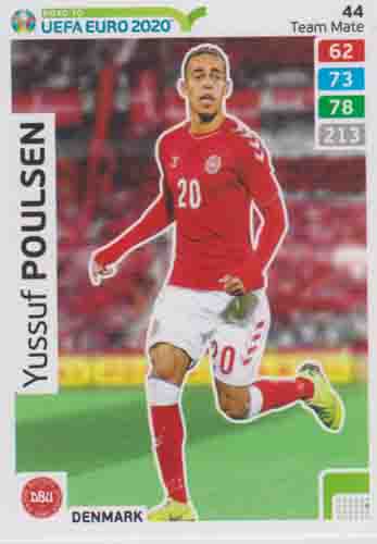 Adrenalyn XL Road to UEFA EURO 2020 #044 Yussuf Poulsen (Denmark)